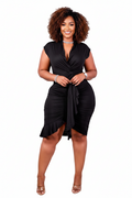 Caribbean Breeze Wrap Ruffle Dress